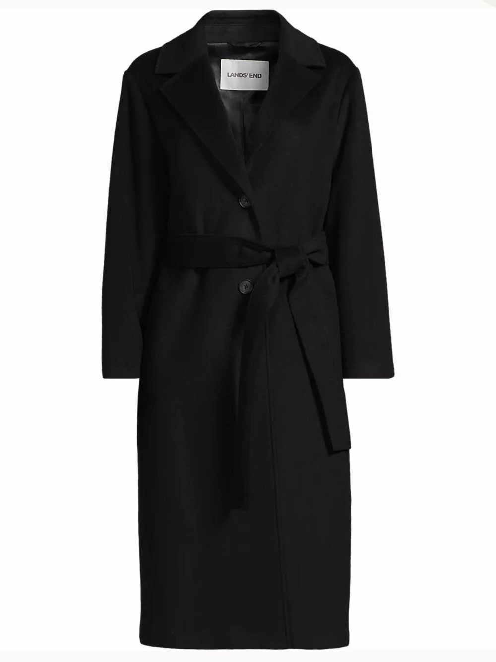 Lands’ End Wool Wrap Long Coat